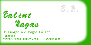 balint magas business card